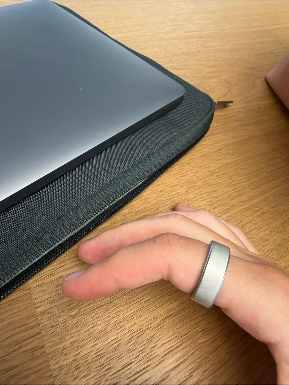 Oura ring 4 size 9 brushed silver